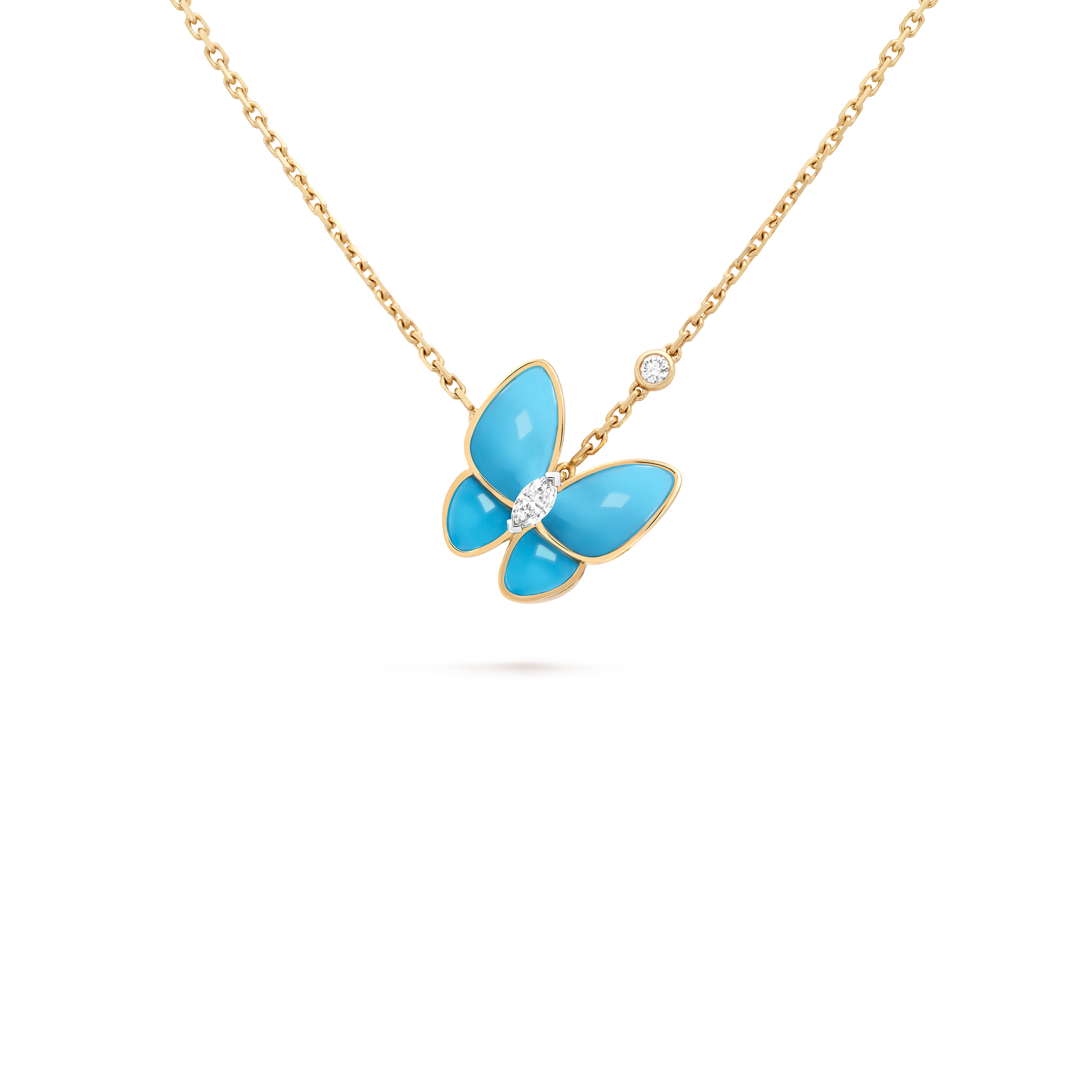 VAN CLEEF ARPELS TWO BUTTERFLY PENDANT VCARP7UP00